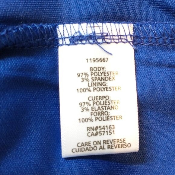 Calvin Klein Blue Striped Textured Blouse Size M Double Layer Stretch Pullover - Picture 8 of 10